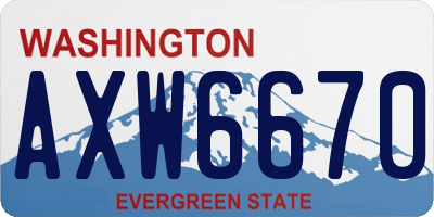 WA license plate AXW6670
