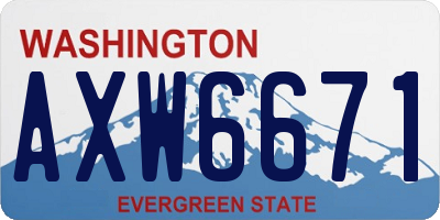 WA license plate AXW6671