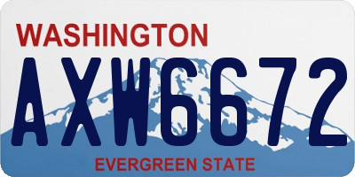 WA license plate AXW6672