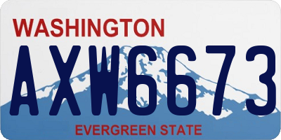 WA license plate AXW6673