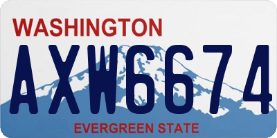 WA license plate AXW6674