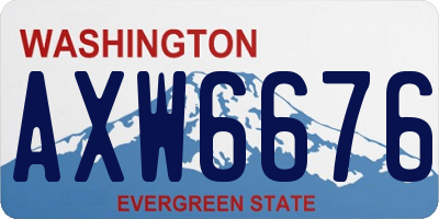WA license plate AXW6676