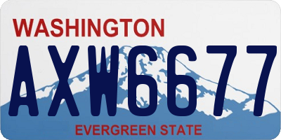 WA license plate AXW6677
