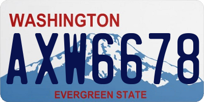 WA license plate AXW6678