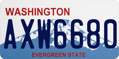 WA license plate AXW6680
