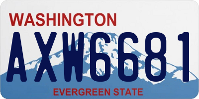 WA license plate AXW6681