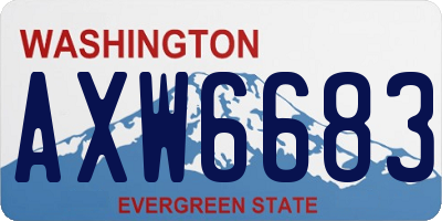 WA license plate AXW6683