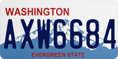 WA license plate AXW6684