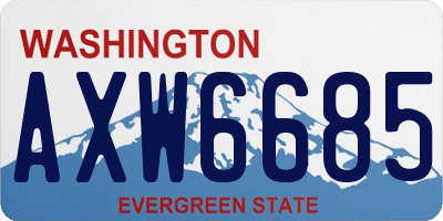 WA license plate AXW6685