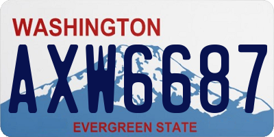 WA license plate AXW6687