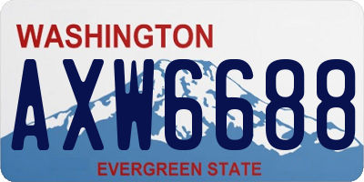 WA license plate AXW6688