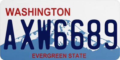 WA license plate AXW6689