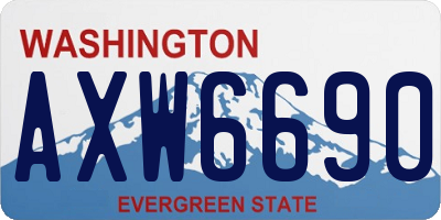 WA license plate AXW6690