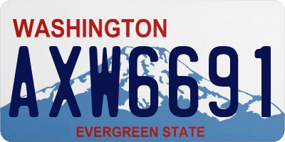 WA license plate AXW6691