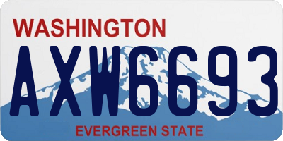 WA license plate AXW6693