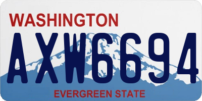 WA license plate AXW6694