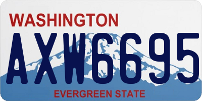 WA license plate AXW6695