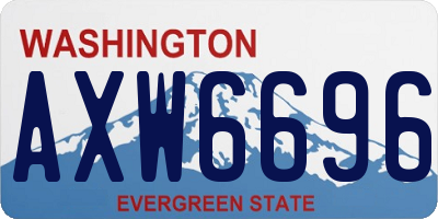 WA license plate AXW6696