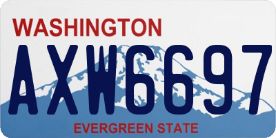 WA license plate AXW6697
