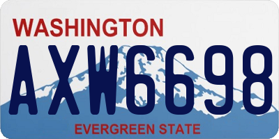 WA license plate AXW6698