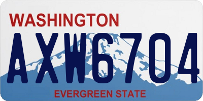 WA license plate AXW6704