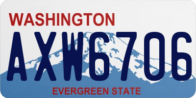 WA license plate AXW6706