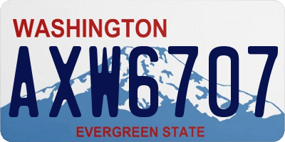 WA license plate AXW6707