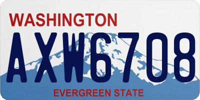 WA license plate AXW6708