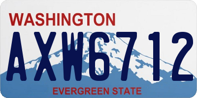 WA license plate AXW6712