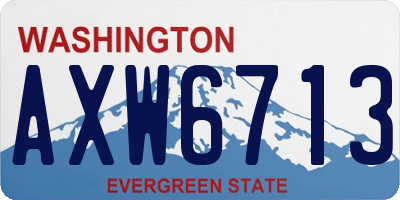 WA license plate AXW6713