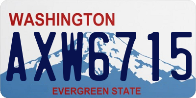 WA license plate AXW6715