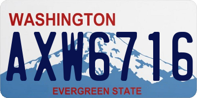 WA license plate AXW6716