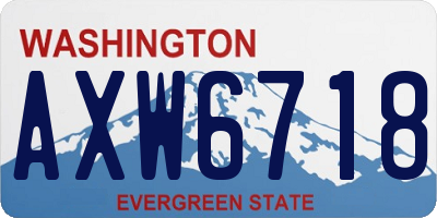 WA license plate AXW6718