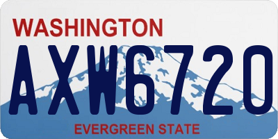 WA license plate AXW6720