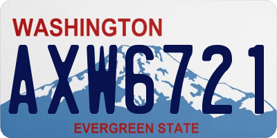 WA license plate AXW6721