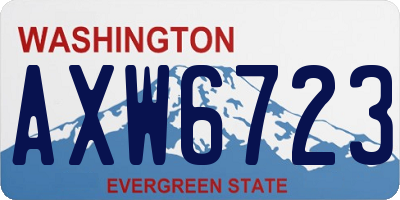 WA license plate AXW6723