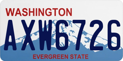 WA license plate AXW6726