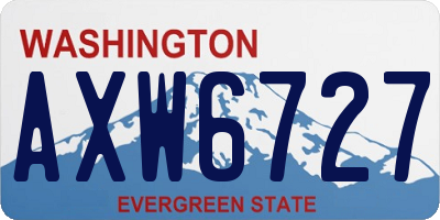 WA license plate AXW6727
