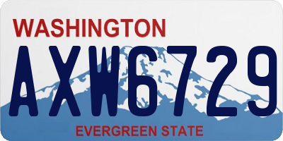 WA license plate AXW6729