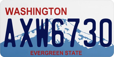 WA license plate AXW6730
