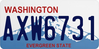WA license plate AXW6731