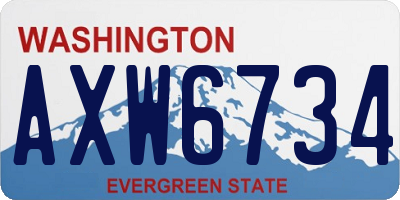 WA license plate AXW6734