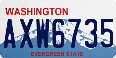 WA license plate AXW6735