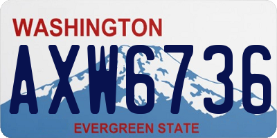 WA license plate AXW6736