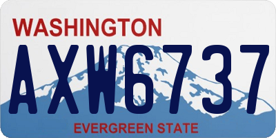 WA license plate AXW6737