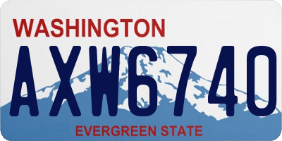 WA license plate AXW6740