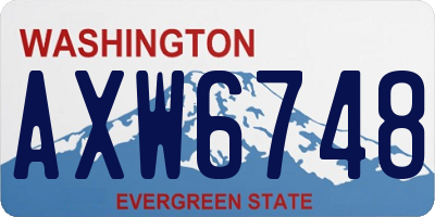 WA license plate AXW6748