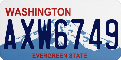 WA license plate AXW6749