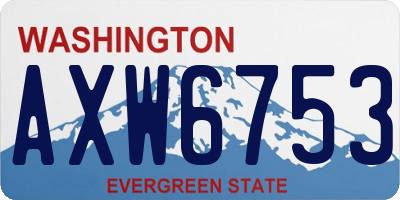 WA license plate AXW6753