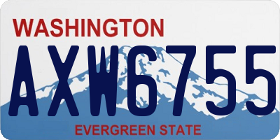 WA license plate AXW6755